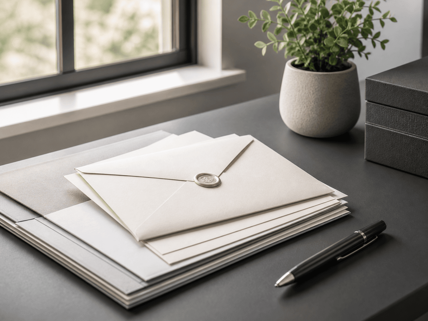 Advance planning documents arranged on a clean tabletop in soft natural light.